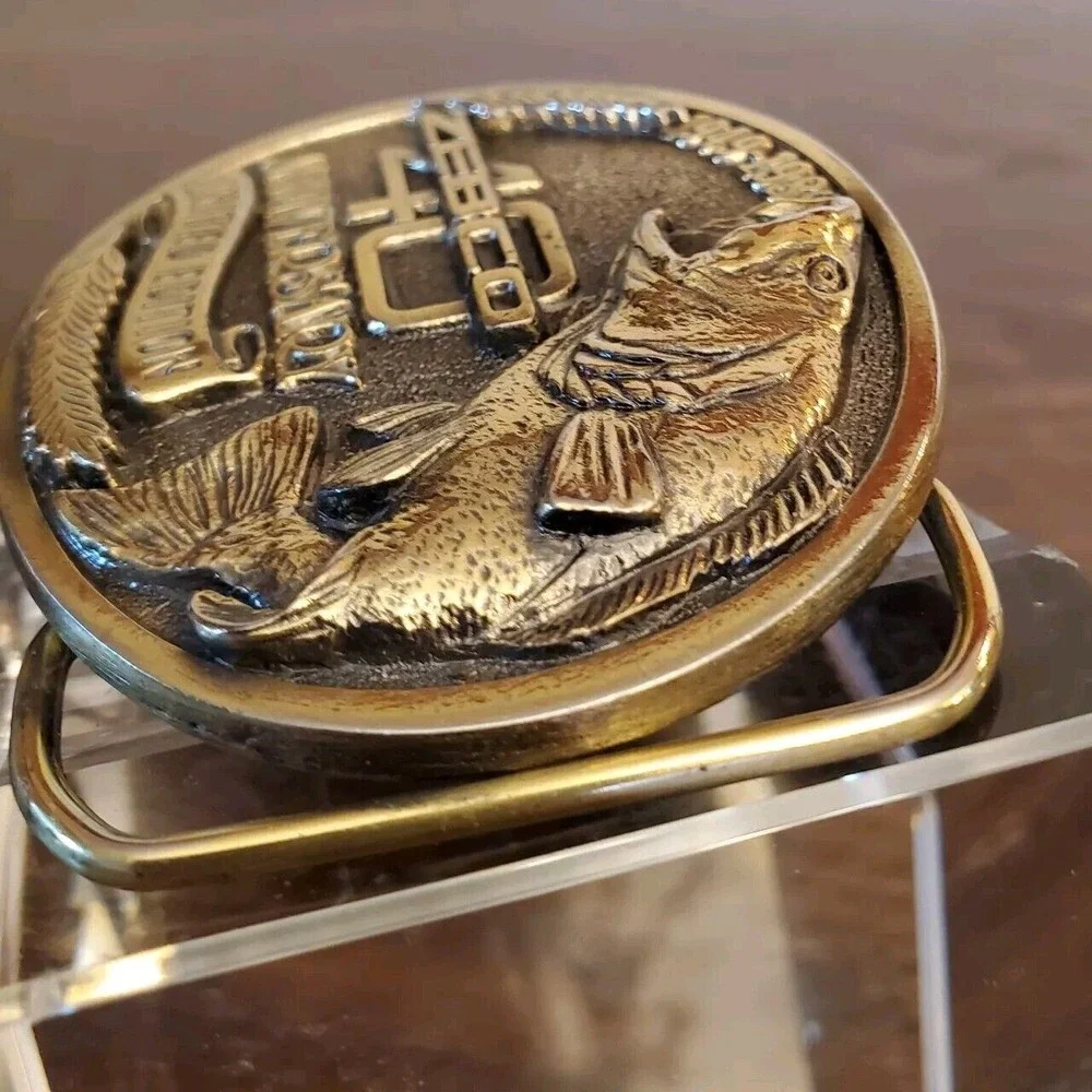 VTG Zebco 40th Anniversary Bass Fishing Belt Buckle 1949–1989 USA Limited Editio
